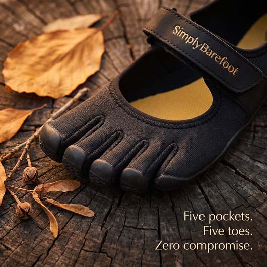 Simply Barefoot's Natural 5 Toe Flats